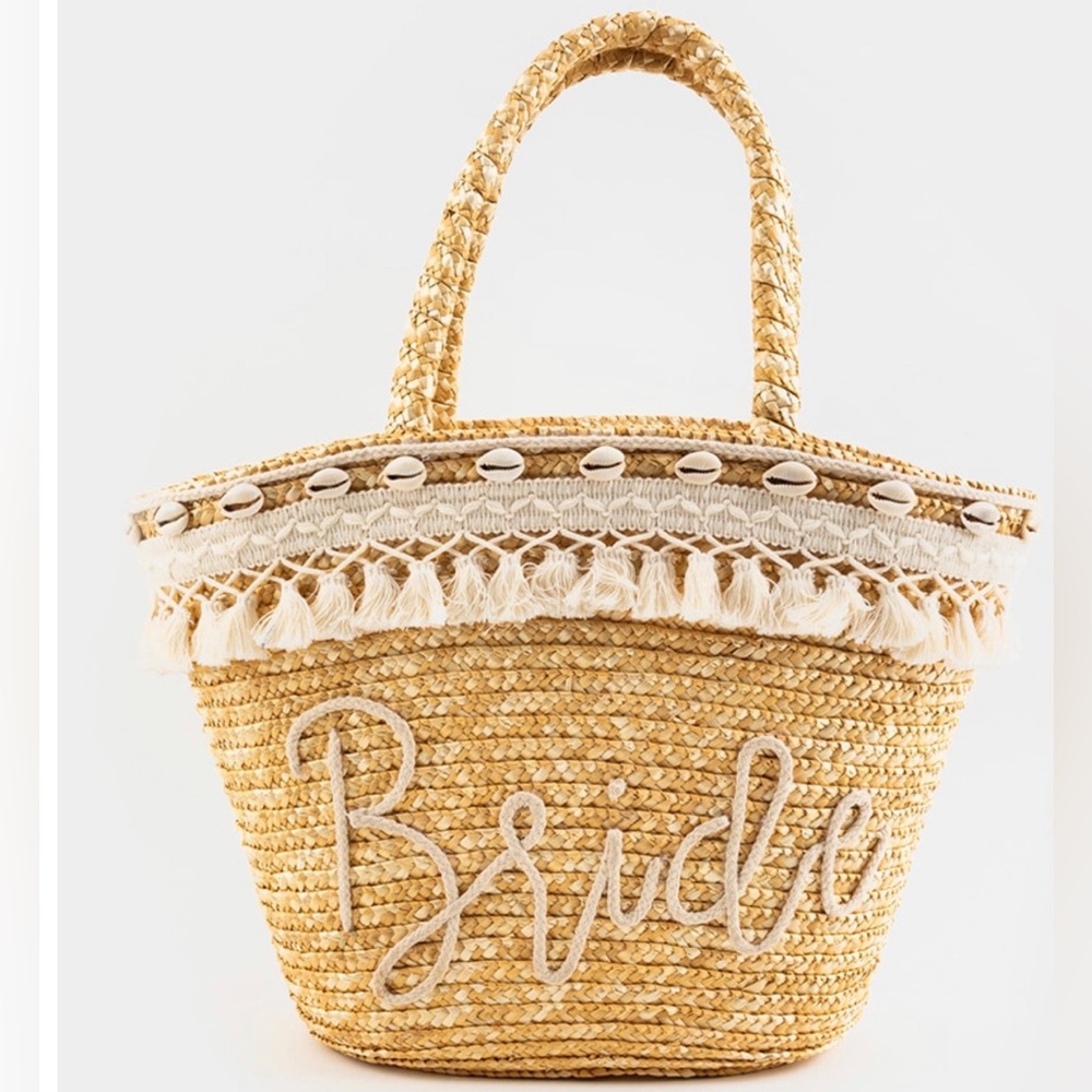 Bride Straw Tote Bag